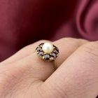 Image 7 of 8K Vintage ring with pearl and garnet