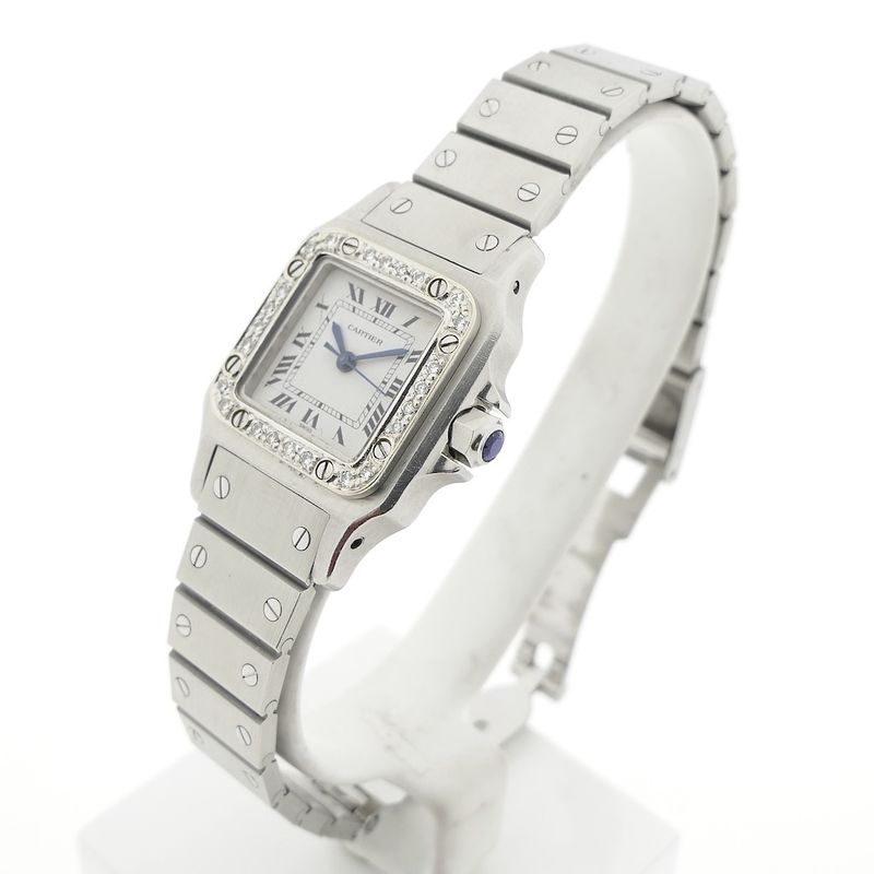 Image 2 of Cartier Santos Galbee; Automatic ladies watch with diamonds