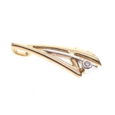 Image 2 of Two-tone gold fantasy pendant with diamond; 0.02 ct.