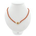 Image 1 of Red coral bead necklace with gold clasp; Antique | 46.5 cm