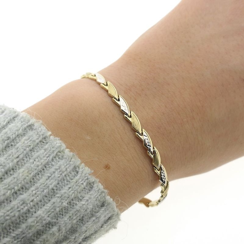 Image 3 of Two-tone gold fantasy link bracelet | 19 cm