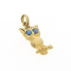 Image 3 of Gold owl pendant with turquoise