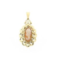 Vintage gold pendant with cameo