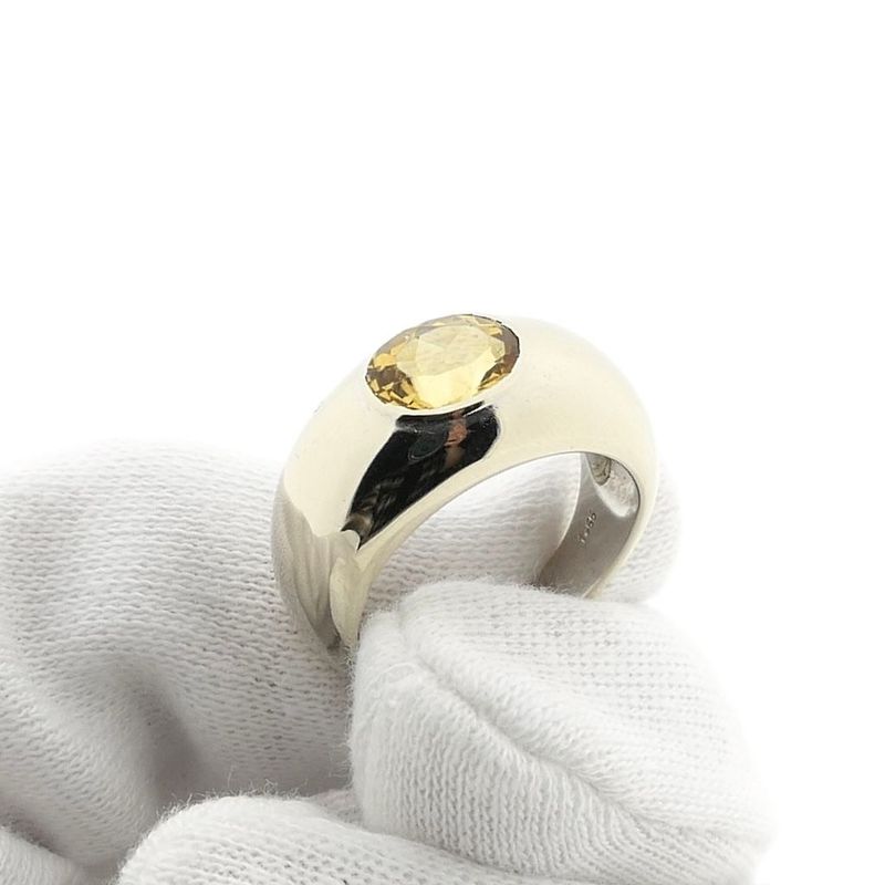 Image 6 of White gold domed ring with zirconia