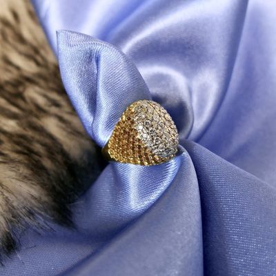 Image 2 of Gold cocktail ring with diamonds; 0.54 ct.