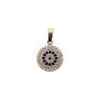 Gold pendant with zirconia and sapphire