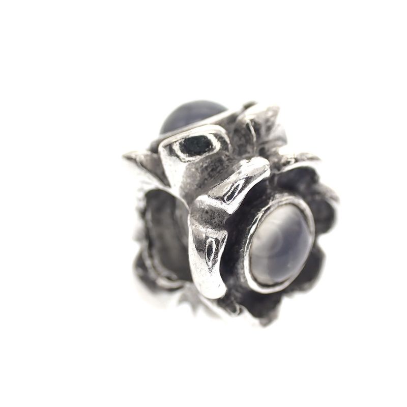 Image 1 of Pandora charm; Silver; Silver Flower Charm with moonstones