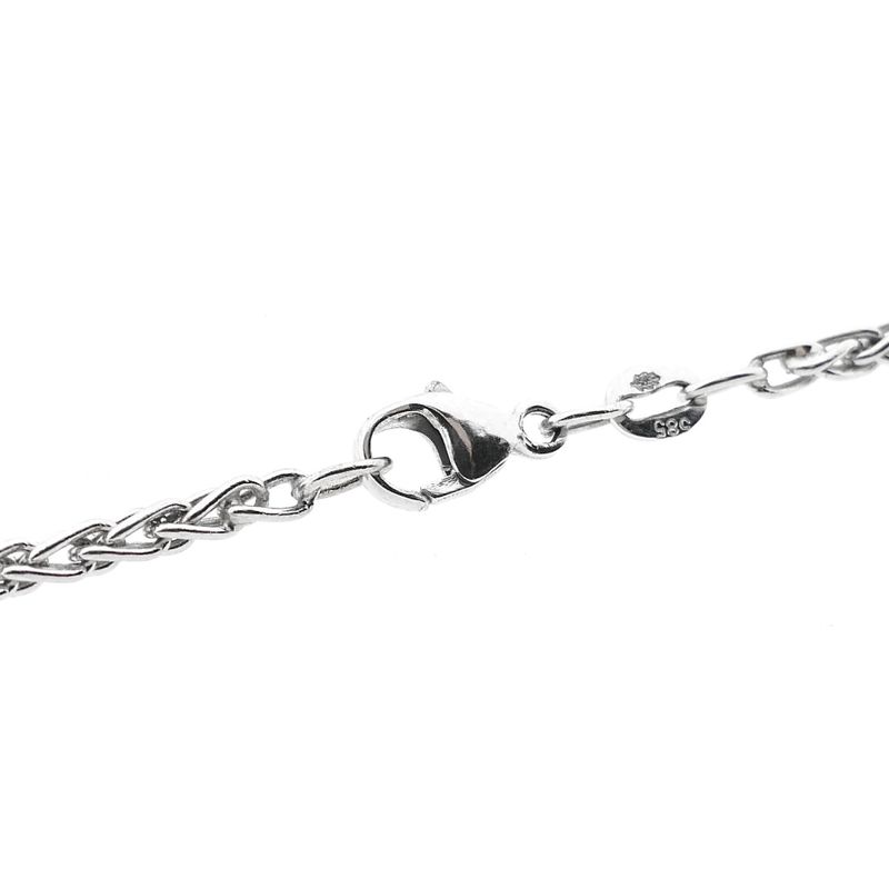 Image 4 of White Gold Square Fox Tail Necklace
