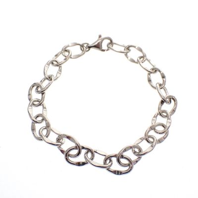 Image 1 of Silver anchor link bracelet