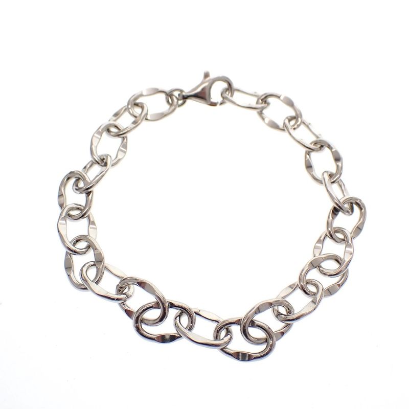 Image 1 of Silver anchor link bracelet