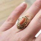Image 7 of Gold ring with red coral | Vintage