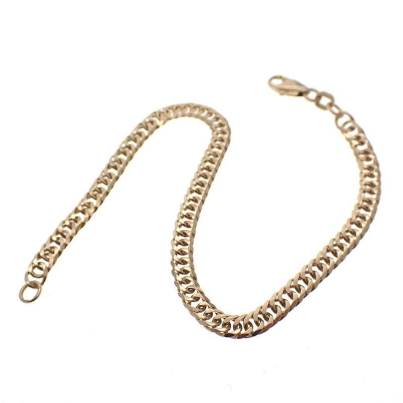 Image 4 of Gold flat gourmet link bracelet | 19 cm