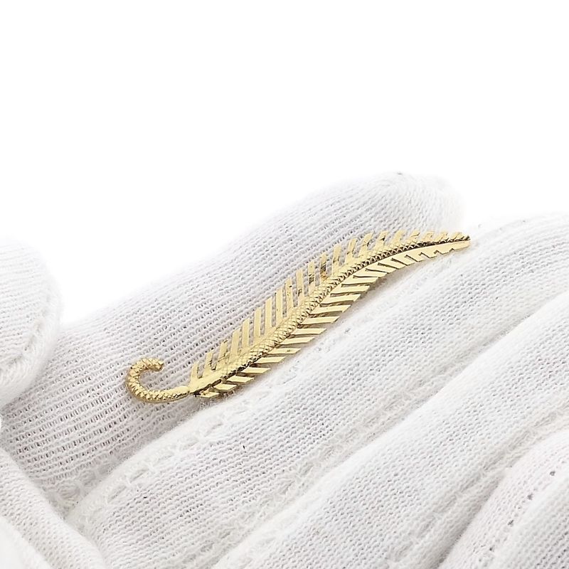 Afbeelding 7 van Vintage gouden veer broche 