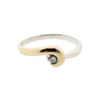 Image 8 of Two-tone gold solitaire ring with 0.035 ct diamond.