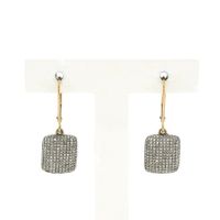 9 crt. Bicolor stud earrings with diamond | 0.12 ct.