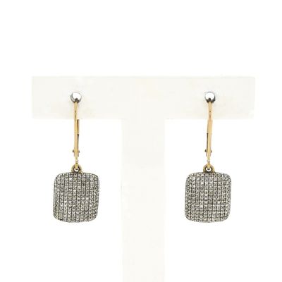 Image 1 of 9 crt. Bicolor stud earrings with diamond | 0.12 ct.