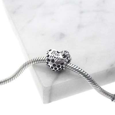 Pandora Moments charm; Silver; Bee Happy Image 2 of Pandora Moments charm; Silver; Bee Happy