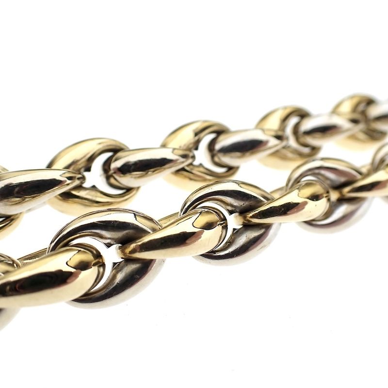 Image 6 of Two-tone gold anchor link bracelet