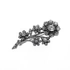 Image 8 of Silver brooch of flowers with zirconia stones