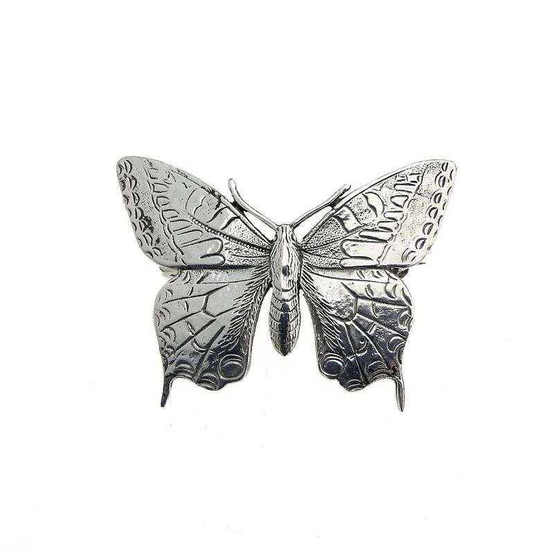 Image 1 of Silver brooch of a butterfly