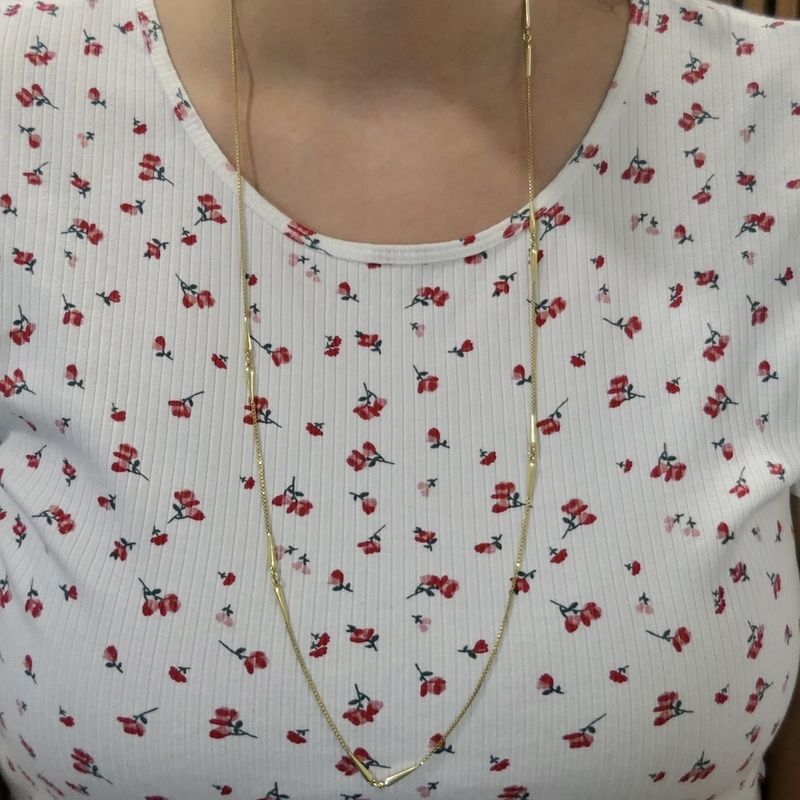 Image 11 of Long gold Venetian link chain.