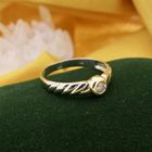 Image 2 of Two-tone gold solitaire ring with zirconia.