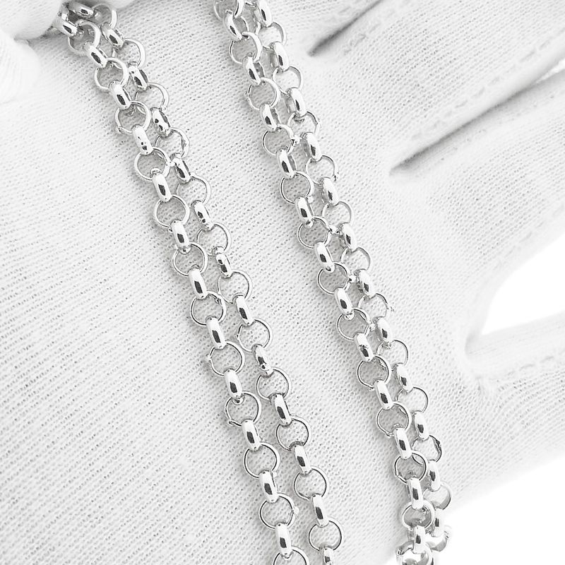 Image 10 of Silver jasseron link chain | 82 cm