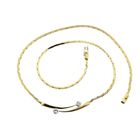 Image 9 of Gold cobra link necklace with diamond; 0.32 ct.