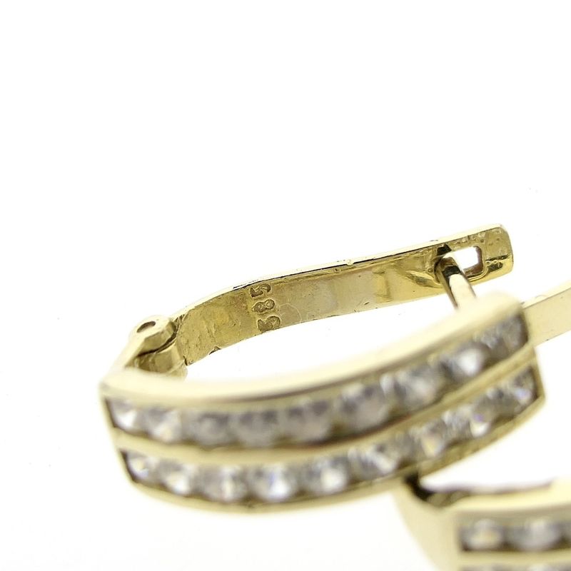 Image 6 of Gold semicircular earrings with zirconia