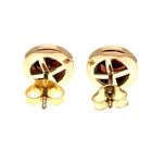 Image 3 of Rose gold stud earrings with wine-red gemstone | 14 carat