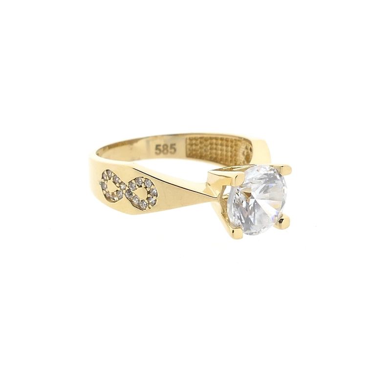 Image 8 of Gold Solitaire Ring with Zirconia