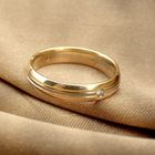 Image 2 of Tricolor gold ring with diamond | 0.02 ct.