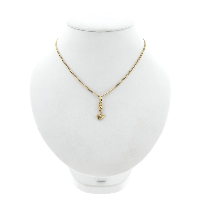 Image 3 of Gold pendant of an anchor with rope