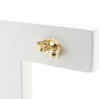 Image 5 of Gold stud earrings with synthetic purple gemstone