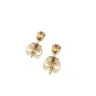 Image 4 of Gold stud earrings with red/rose stone