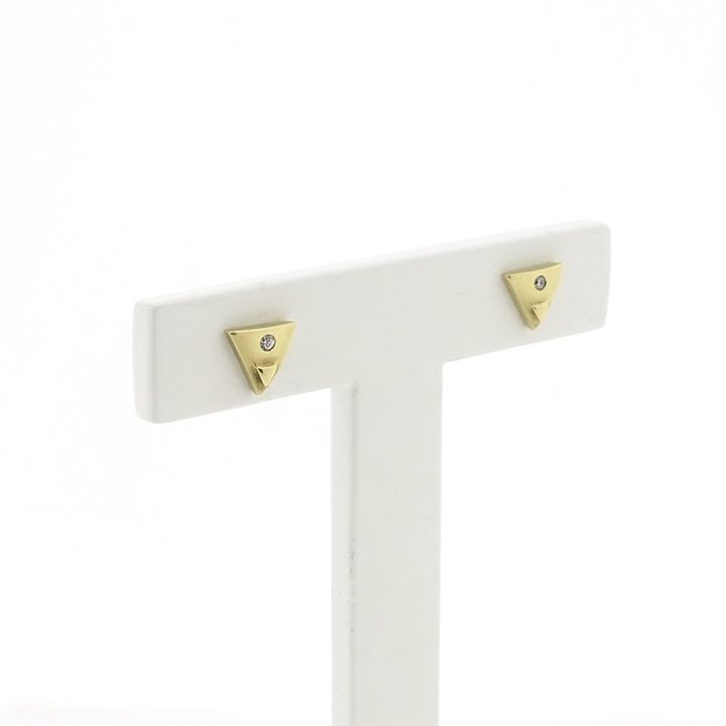 Image 3 of Gold stud earrings with zirconia