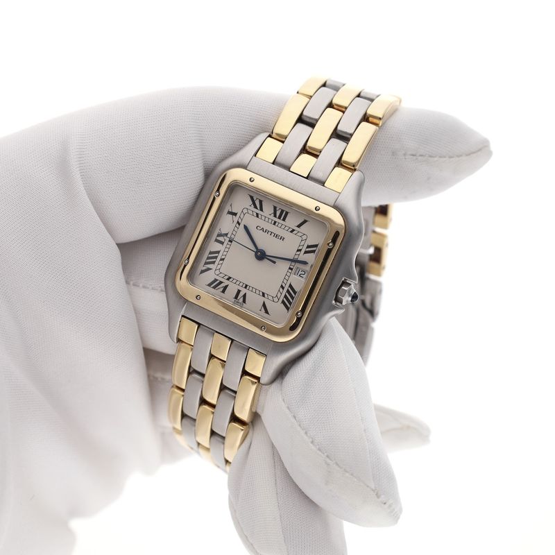 Image 7 of Cartier Panthère '3 Row' Large/Jumbo 183957; 18ct. Gold/steel watch