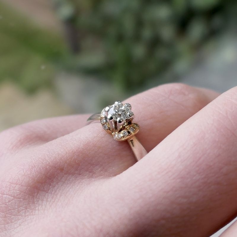 Image 10 of 18K White Gold ring with 0.42 ct. diamond | + GIA certificate