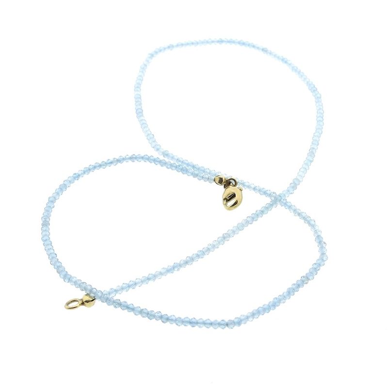 Image 7 of 9 carat light blue topaz bead necklace