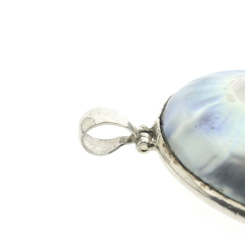Image 5 of Silver shell pendant; Nautilus
