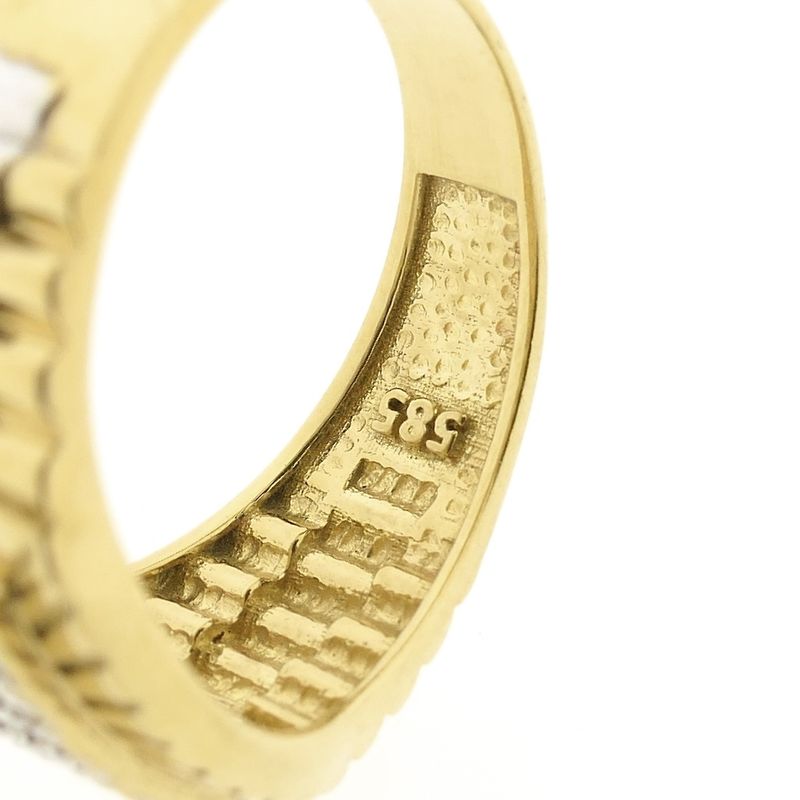 Image 6 of Two-tone gold Rolex President band ring with zirconia
