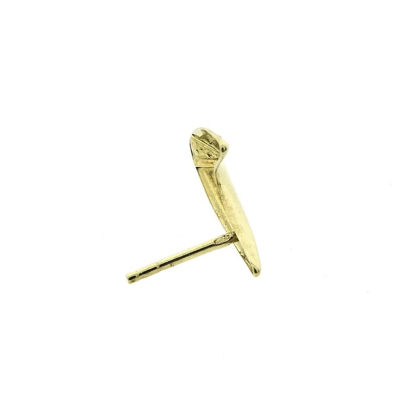 Image 4 of Gold stud earrings with diamond; 0.01 ct.