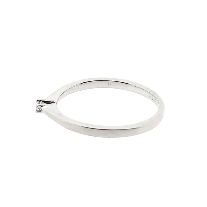 Image 7 of White Gold Solitaire Ring with Diamond 0.025 ct; 14K; Size 15