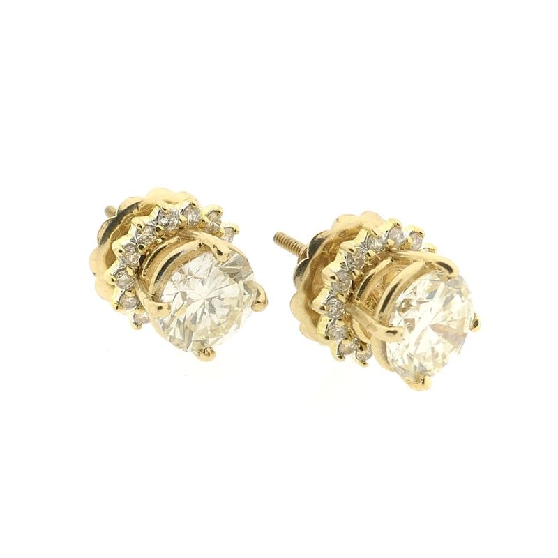 Image 4 of Exclusive gold earrings with diamonds; 2.90 ct.