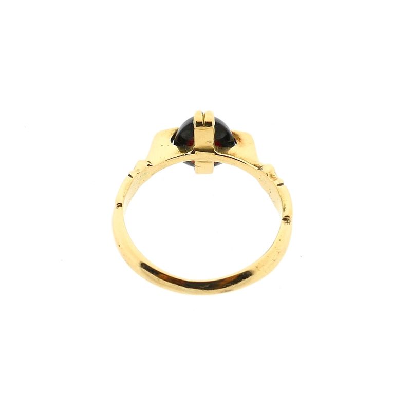 Afbeelding 6 van Vintage gouden ring met granaat