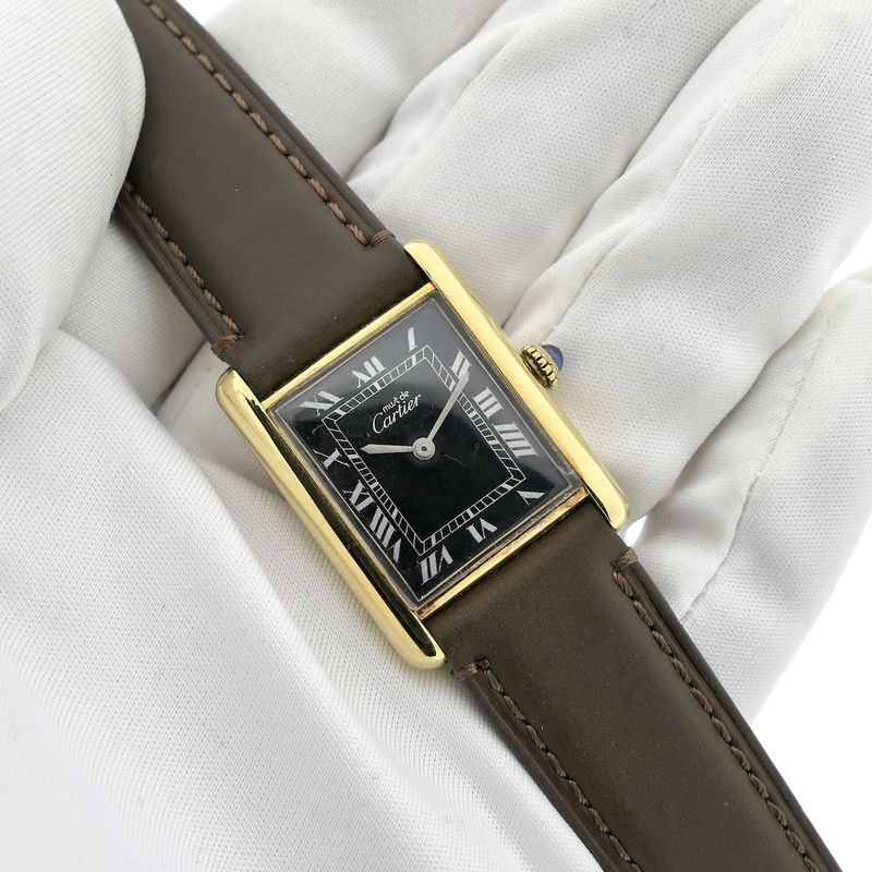 Image 8 of Cartier Tank Vermeil 'Large'; Vintage mechanical watch