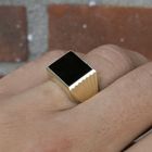 Image 10 of Gold men's signet ring with onyx