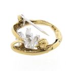 Image 6 of Gold brooch with diamonds; 0.225 ct.