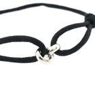 Image 4 of Forever Knots® Handmade Black Satin Bracelet with Silver Link