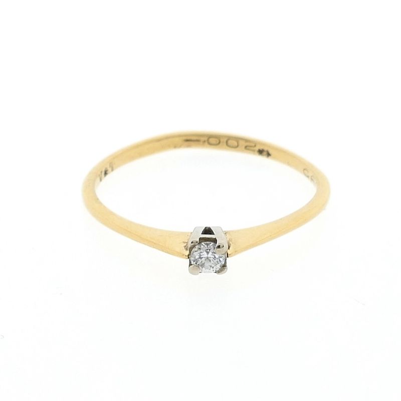 Image 6 of Gold solitaire ring with zirconia